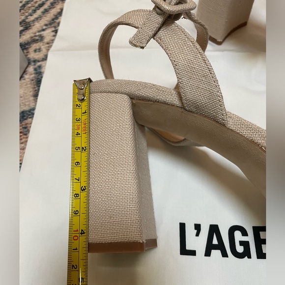 Odila Ecru Odila 70MM Linen Platform Sandals - Picture 4 of 8